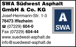 SWA Sdwest Asphalt GmbH & Co. KG, Iffezheim, Asphalt, Tiefbau, Straenbau, Asphaltmischwerk, Recycling