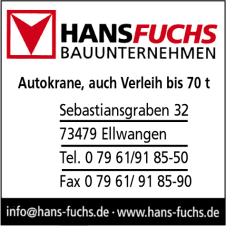 Hans Fuchs, Ellwangen, Bauunternehmen, Autokrane, Kranarbeiten Hans Fuchs, Ellwangen, Bauunternehmen, Autokrane, Kranarbeiten