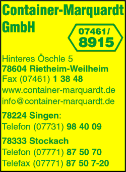 Container-Marquardt, Rietheim-Weilheim, Containerdienst, Recycling, Mll, Bauschuttrecycling, Schrott, Altpapier, Kies, Sand, Schotter, Erdaushub, Entsorgung, Container, Abfallentsorgung