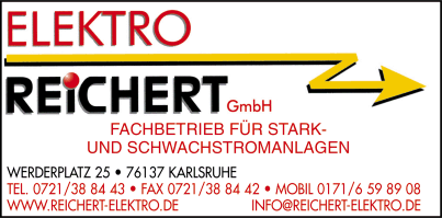 Elektro Reichert, Elektro-Installationen, Starkstromanlagen, Schwachstromanlagen, Karlsruhe Elektro Reichert, Elektro-Installationen, Starkstromanlagen, Schwachstromanlagen, Karlsruhe