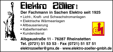 Elektro Zöller GmbH, Licht-, Kraft- und Schwachstromanlagen, Elektrische Wärmeanlagen, Altbausanierung, Kabelfernsehen, Kundendienst Elektro Zöller GmbH, Licht-, Kraft- und Schwachstromanlagen, Elektrische Wärmeanlagen, Altbausanierung, Kabelfernsehen, Kundendienst