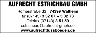 Aufrecht Estrichbau GmbH, Walheim, Großbottwar, Parkett, Fußböden, Raumausstattung, Estriche, Fußbodenbeläge Aufrecht Estrichbau GmbH, Walheim, Großbottwar, Parkett, Fußböden, Raumausstattung, Estriche, Fußbodenbeläge