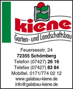 Kiene Garten- und Landschaftsbau, Neugestaltung, Umgestaltung, Grnanlagen, Hofflchen, Einfahrten, Pflasterarbeiten, Wegebau, Terrassenbau, Schmberg