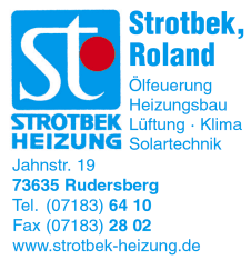 Roland Strotbek, Ölfeuerung, Heizungsbau, Lüftung, Klima, Solartechnik, Rudersberg Roland Strotbek, Ölfeuerung, Heizungsbau, Lüftung, Klima, Solartechnik, Rudersberg