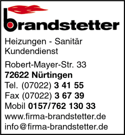 Brandstetter, Kundendienst, Heizungen, Sanitr, Nrtingen