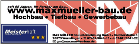 Max Müller Bauunternehmung, Hochbau, Tiefbau, Gewerbebau, Wurmlingen, Tuttlingen Max Müller Bauunternehmung, Hochbau, Tiefbau, Gewerbebau, Wurmlingen, Tuttlingen