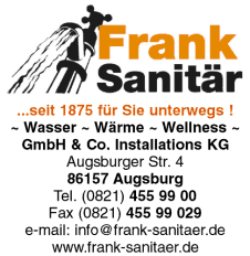 Frank Sanitr GmbH & Co. Installations KG, Augsburg, Sanitre Installationen, Spenglerei