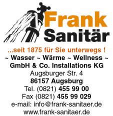 Frank Sanitär GmbH & Co. Installations KG, Augsburg, Sanitäre Installationen, Spenglerei Frank Sanitär GmbH & Co. Installations KG, Augsburg, Sanitäre Installationen, Spenglerei