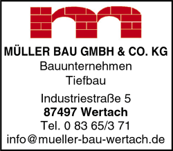 Müller Bau, Bauunternehmen, Tiefbau, Wertach