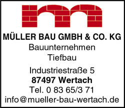 Mller Bau, Bauunternehmen, Tiefbau, Wertach