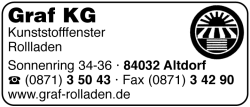 Graf KG, Kunststoff-Fenster, Rollladen, Fenster und Türen, Sonnenschutz, Wintergärten, Altdorf Graf KG, Kunststoff-Fenster, Rollladen, Fenster und Türen, Sonnenschutz, Wintergärten, Altdorf