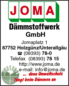 JOMA Dämmstoffwerk GmbH, Holzgünz, Dämmstoffe, Isoliermaterial