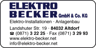 Elektro Becker, Elektro-Installationen, Anlagenbau, Altdorf Elektro Becker, Elektro-Installationen, Anlagenbau, Altdorf