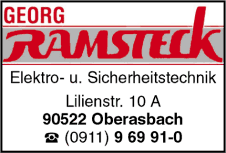 Georg Ramsteck, Oberasbach, Elektrotechnik, Sicherheitstechnik, Alarmanlagen, Sprechanlagen Georg Ramsteck, Oberasbach, Elektrotechnik, Sicherheitstechnik, Alarmanlagen, Sprechanlagen