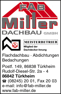 Miller Dachbau, Flachdachbau, Abdichtungen, Bedachungen, Flachdachabdichtungen, Trkheim