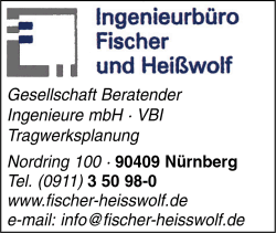 Ingenieurbüro Fischer und Heißwolf, Ingenieurbüro für Bauwesen, Ingenieurbüro für Tragwerksplanung, Nürnberg Ingenieurbüro Fischer und Heißwolf, Ingenieurbüro für Bauwesen, Ingenieurbüro für Tragwerksplanung, Nürnberg