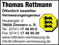 Rottmann, Vermessungsingenieur, Vermessungsbro, Zimmern, Dunningen, Rottweil