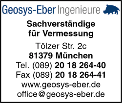 Geosys-Eber Ingenieure, München, Sachverständige für Vermessung, Vermessungsbüro Geosys-Eber Ingenieure, München, Sachverständige für Vermessung, Vermessungsbüro