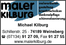Maler Kilburg, Michael Kilburg, Weinsberg, Malerarbeiten, Gestaltung, Kreativtechniken, Denkmalpflege, Schimmelsanierung Maler Kilburg, Michael Kilburg, Weinsberg, Malerarbeiten, Gestaltung, Kreativtechniken, Denkmalpflege, Schimmelsanierung