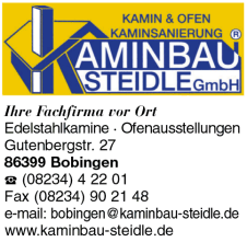 Kaminbau Steidle GmbH, Bobingen, Kamin, Ofen, Kaminsanierung, Edelstahlkamine, Ofenaustellungen, Kaminbau, Schornsteinbau