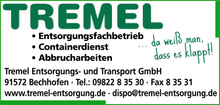 Tremel, Abbruch, Container, Entsorgung, Recycling, Transporte Tremel, Abbruch, Container, Entsorgung, Recycling, Transporte
