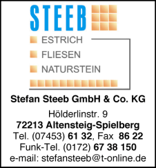 Stefan Steeb GmbH & Co. KG, Altensteig-Spielberg, Tübingen, Nagold, Estriche, Fliesen, Naturstein, Sandstrahlen Stefan Steeb GmbH & Co. KG, Altensteig-Spielberg, Tübingen, Nagold, Estriche, Fliesen, Naturstein, Sandstrahlen