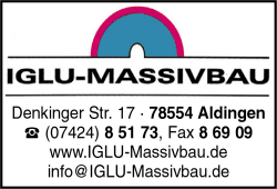 Iglu-Massivbau, Inhaber Anni Gruler, Aldingen, Hochbau, Tiefbau, Schlüsselfertigbau, Bautenschutz, Hofbefestigungen, Pflasterbau, Iglu-Massivbau, Inhaber Anni Gruler, Aldingen, Hochbau, Tiefbau, Schlüsselfertigbau, Bautenschutz, Hofbefestigungen, Pflasterbau,