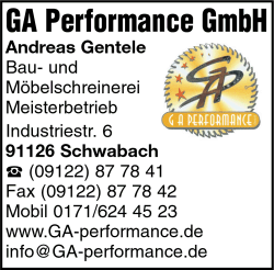 GA Performance GmbH, Andreas Gentele, Bauschreinerei, Mbelschreinerei, Schwabach