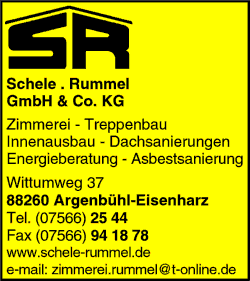 Schele + Rummel GmbH & Co. KG, Argenbühl-Eisenharz, Holzbau, Zimmerei, Treppenbau, Innenausbau, Dachsanierung, Energieberatung, Asbestsanierung, Innenausbau Schele + Rummel GmbH & Co. KG, Argenbühl-Eisenharz, Holzbau, Zimmerei, Treppenbau, Innenausbau, Dachsanierung, Energieberatung, Asbestsanierung, Innenausbau