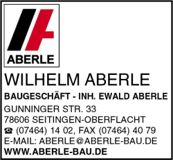 Wilhelm Aberle, Inh. Ewald Aberle, Seitingen-Oberflacht, Bauunternehmen Wilhelm Aberle, Inh. Ewald Aberle, Seitingen-Oberflacht, Bauunternehmen