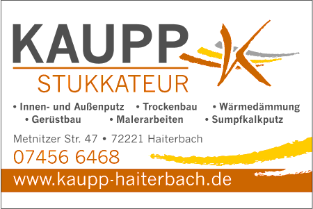 Miachel Kaupp GmbH, Innenputz, Auenputz, Trockenbau, Sumpfkalkputz, Altbaurenovierung, Farbgestaltung, Oberflchengestaltung, Wrmedmmung, Gerstbau, Fliessestriche
