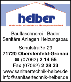 Helber, Oberstenfeld-Gronau, Bauflaschnerei, Flaschnerei, Sanitäre Installationen, Heizungsanlagen Helber, Oberstenfeld-Gronau, Bauflaschnerei, Flaschnerei, Sanitäre Installationen, Heizungsanlagen