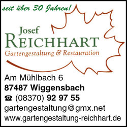 Reichhart Gartengestaltung, Restauration, Garten- und Landschaftsbau, Wiggensbach
