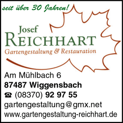 Reichhart Gartengestaltung, Restauration, Garten- und Landschaftsbau, Wiggensbach Reichhart Gartengestaltung, Restauration, Garten- und Landschaftsbau, Wiggensbach
