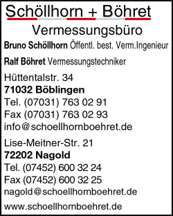 Schllhorn + Bhret, Vermessungsbro, Sachverstndiger, Vermessungsingenieur, Vermessungstechnische Betreuung von Bauvorhaben, Bebauungsplne und Erschlieungsplne, Katastervermessungen, Erdmassenberechnungen, Bestandsaufnahmen aller Art