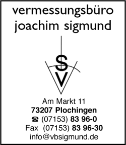 Vermessungsbüro Joachim Sigmund, Vermessungsbüro, Sachverständiger für Vermessungswese, Plochingen Vermessungsbüro Joachim Sigmund, Vermessungsbüro, Sachverständiger für Vermessungswese, Plochingen
