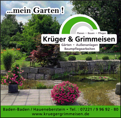 Krüger & Grimmeisen, Gärten, Garten- und Landschaftsbau, Außenanlagen, Baumpflegearbeiten, Gartenpflege, Landschaftspflege, Baumpflege, Baden-Baden