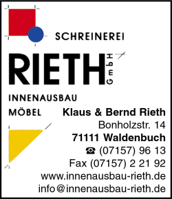Rieth GmbH, Waldenbuch, Schreinerei, Innenausbau, Möbel Rieth GmbH, Waldenbuch, Schreinerei, Innenausbau, Möbel