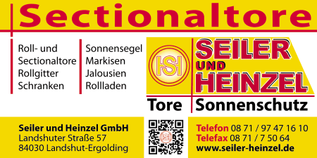 Seiler und Heinzel GmbH, Landshut-Ergolding, Rollladenbau, Rolltore, Sectionaltore, Markisen, Sonnenschutzanlagen, Trantriebe, Torantriebe, Parksysteme, Garagentore, Sectionaltore, Rollgitter, Schranken, Sonnensegel, Jalousien 