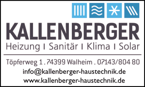 Kallenberger, Heizung, Sanitr, Klima, Solar, Flaschnerei, Bder, Barrierefreie Bder, Kundendienst, Notdienst Walheim