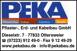 PEKA, Bauunternehmen, Pflasterbau, Erdbau, Kabelbau, Ottersweier