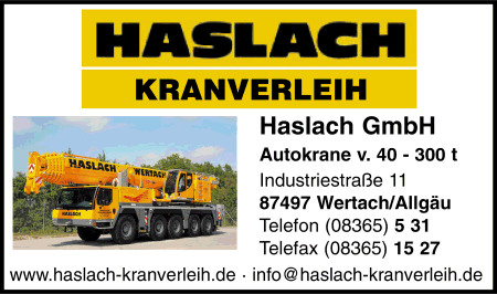 Haslach, Kranverleih, Transporte, Autokrane, Kranarbeiten, Kranarbeiten, Wertach