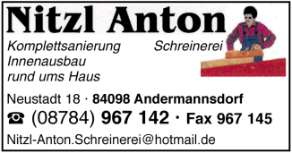 Anton Nitzl, Komplettsanierung, Innenausbau, Schreinerei, Andermannsdorf Anton Nitzl, Komplettsanierung, Innenausbau, Schreinerei, Andermannsdorf
