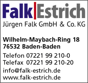 Falk Estrich, Jürgen Falk GmbH & Co. KG, Beschichtungen, Betonsanierung, Estriche, Fließ-Estriche, Fußböden, Fußbodenbeschichtungen, Industriefußböden, Baden-Baden Falk Estrich, Jürgen Falk GmbH & Co. KG, Beschichtungen, Betonsanierung, Estriche, Fließ-Estriche, Fußböden, Fußbodenbeschichtungen, Industriefußböden, Baden-Baden