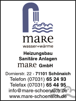 mare Markus Rebmann, Schönaich, Flaschnerei, Sanitäre Installationen, Heizungsbau mare Markus Rebmann, Schönaich, Flaschnerei, Sanitäre Installationen, Heizungsbau