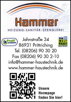 Hammer, Prittriching, Heizungsanlagen, Sanitre Installationen, Spenglerei, Solaranlagen, Solar-Batteriespeicher, 