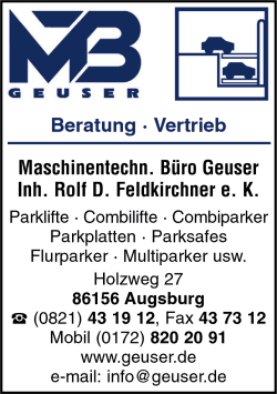MTB Geuser, Maschinen, Parklifte, Autopark-Systeme, Combilifte, Combiparker, Parkplatten, Parksafes, Flurparker, Multiparker, Augsburg
