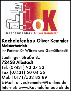 Kachelofenbau Oliver Kemmler, Kachelofen- und Luftheizungsbau, Kaminfen, Kachelfen, Kaminfen, Heizkamine, Albstadt