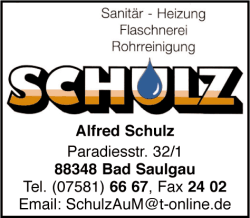Schulz, Sanitär, Heizung, Flaschnerei, Rohrreinigung, Heizungsanlagen, Sanitäre Installationen, Bad Saulgau Schulz, Sanitär, Heizung, Flaschnerei, Rohrreinigung, Heizungsanlagen, Sanitäre Installationen, Bad Saulgau