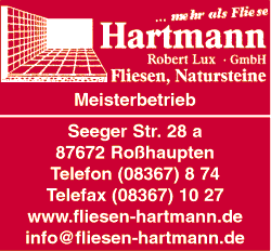 Hartmann, Fliesen, Fliesenverlegung, Natursteine, Badrenovierung, Badsanierung, Planung und Beratung vor Ort, Fliesenberatung in unsererer umfangreichen Fliesenausstellung in Roßhaupten, Verlegung von Fliesen und Platten sowie Natursteinfliesen, Reparatur von geflieseten Böden und Wänden Hartmann, Fliesen, Fliesenverlegung, Natursteine, Badrenovierung, Badsanierung, Planung und Beratung vor Ort, Fliesenberatung in unsererer umfangreichen Fliesenausstellung in Roßhaupten, Verlegung von Fliesen und Platten sowie Natursteinfliesen, Reparatur von geflieseten Böden und Wänden